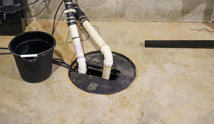 Installed backup sump pump