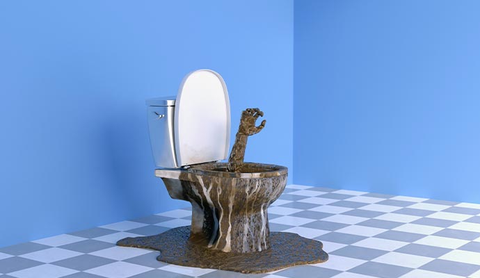 Dirty toilet overflow