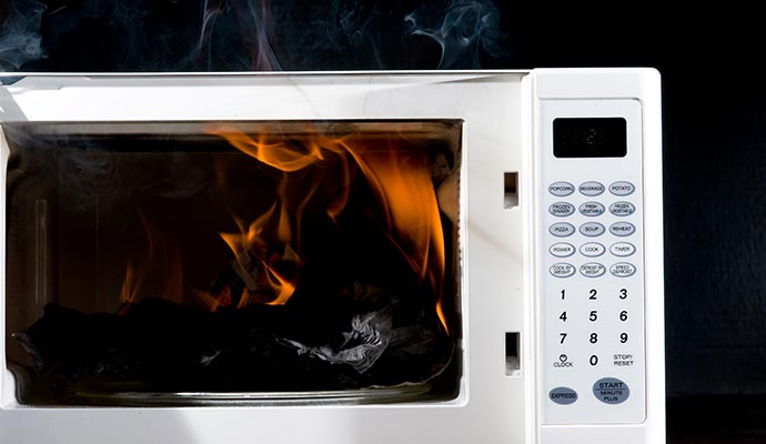 Fire Damaged Microwave