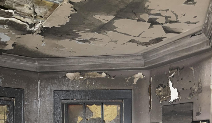 Fire Damaged Smoke Wall Soot