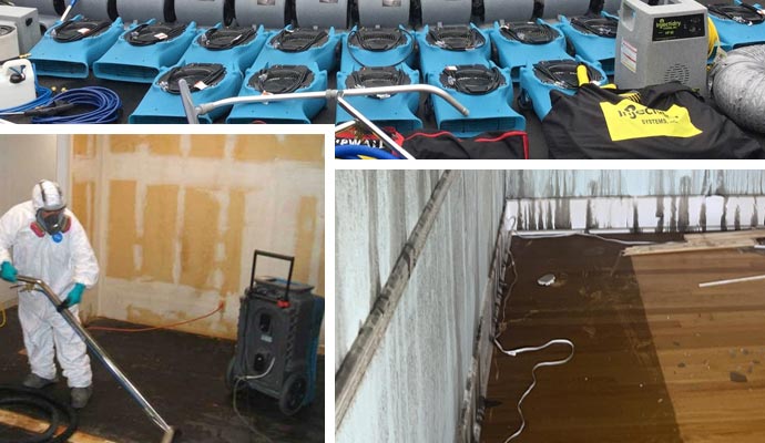 Flood water damage restoration equipments