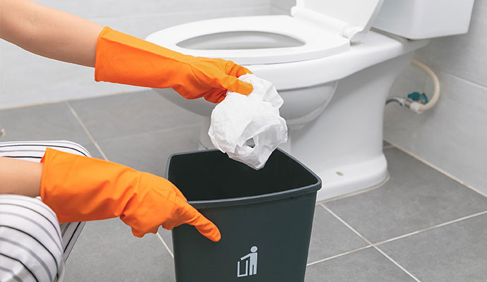 Flushing Non-Biodegradable Items
