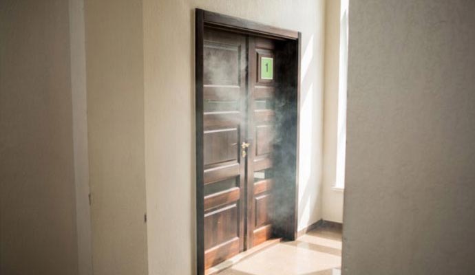 Fire damaged smoke causes health hazard