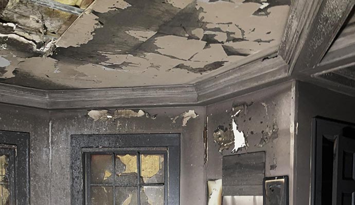 Fire damaged home