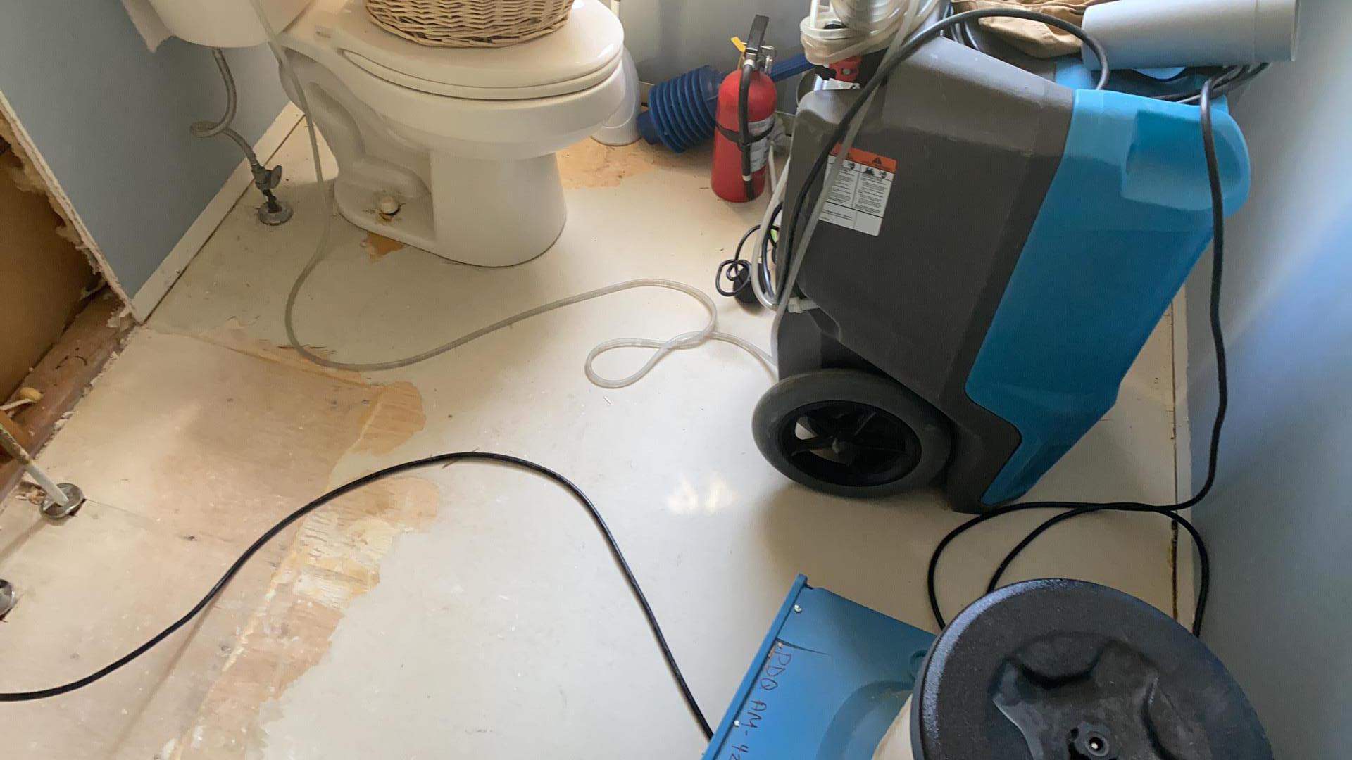 Removal of affected material in bathroom
