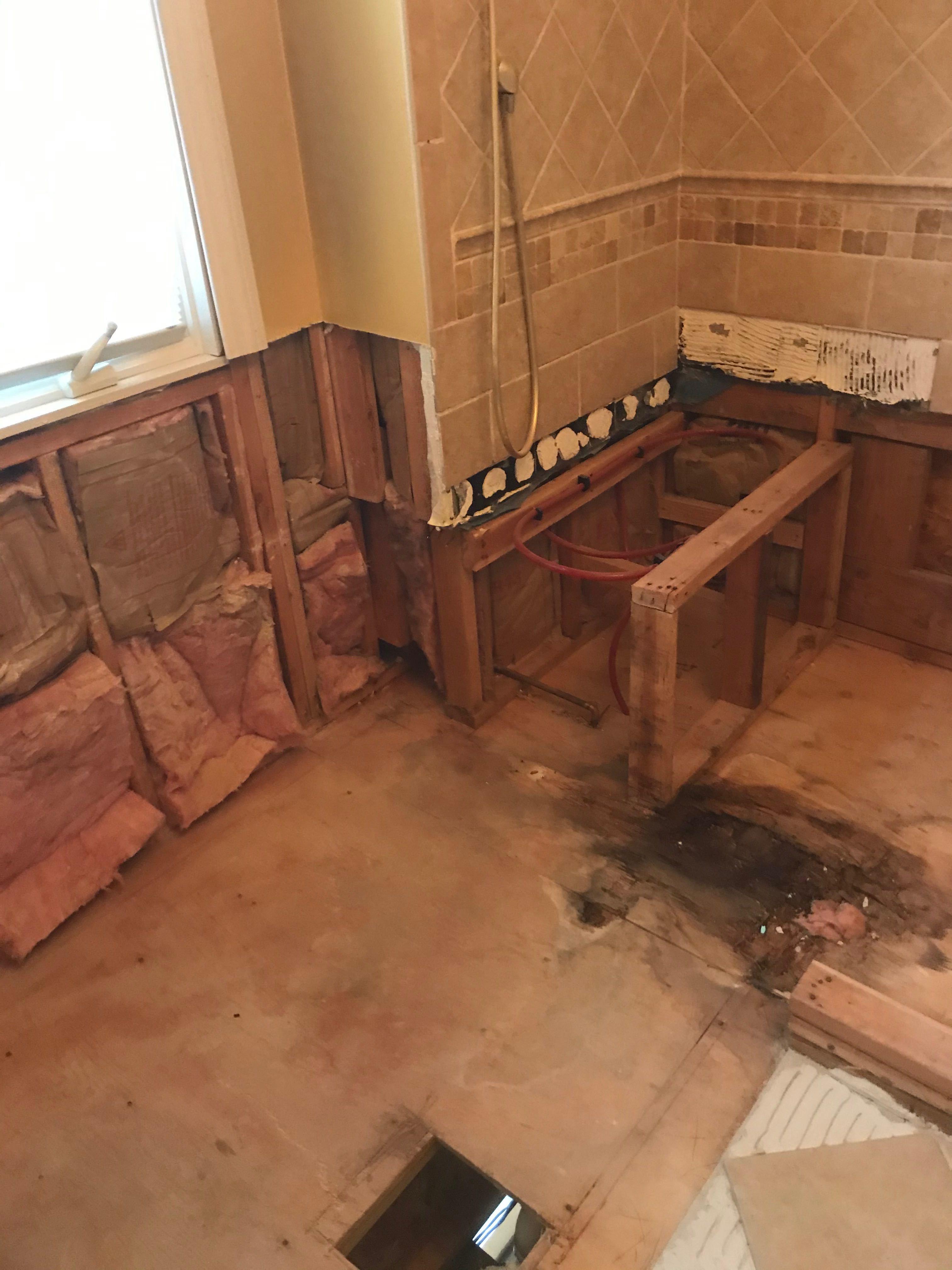 Water damaged material removed