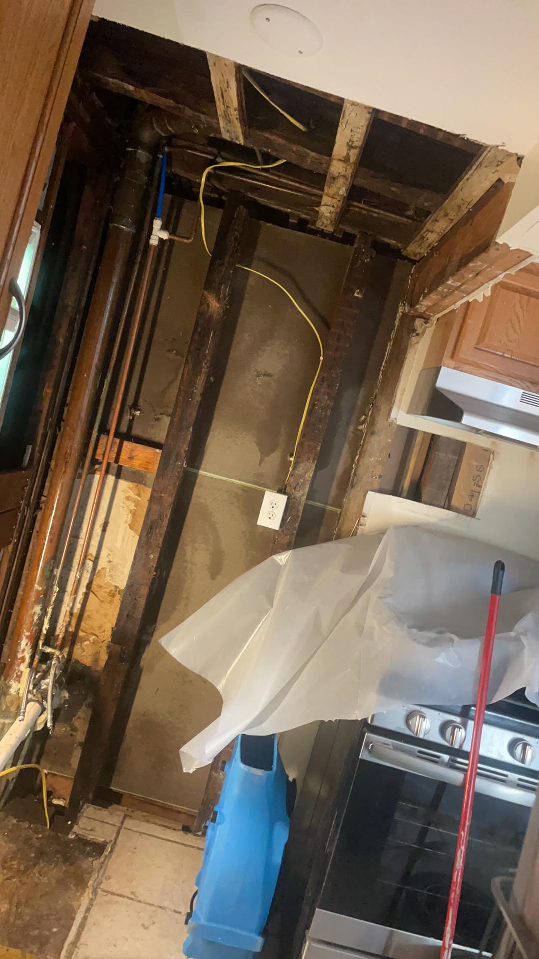 Water damaged material removed
