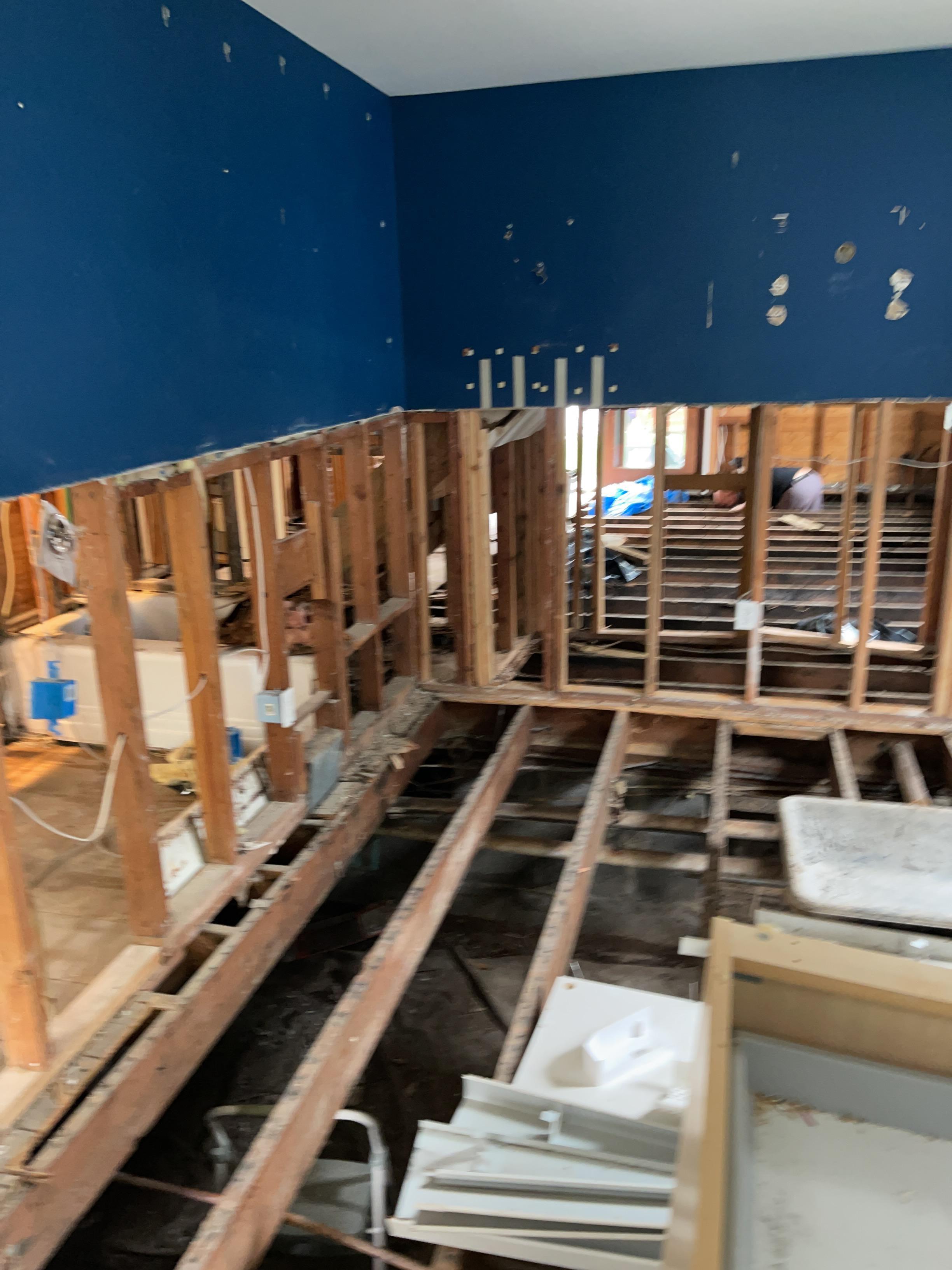 Damaged material removed