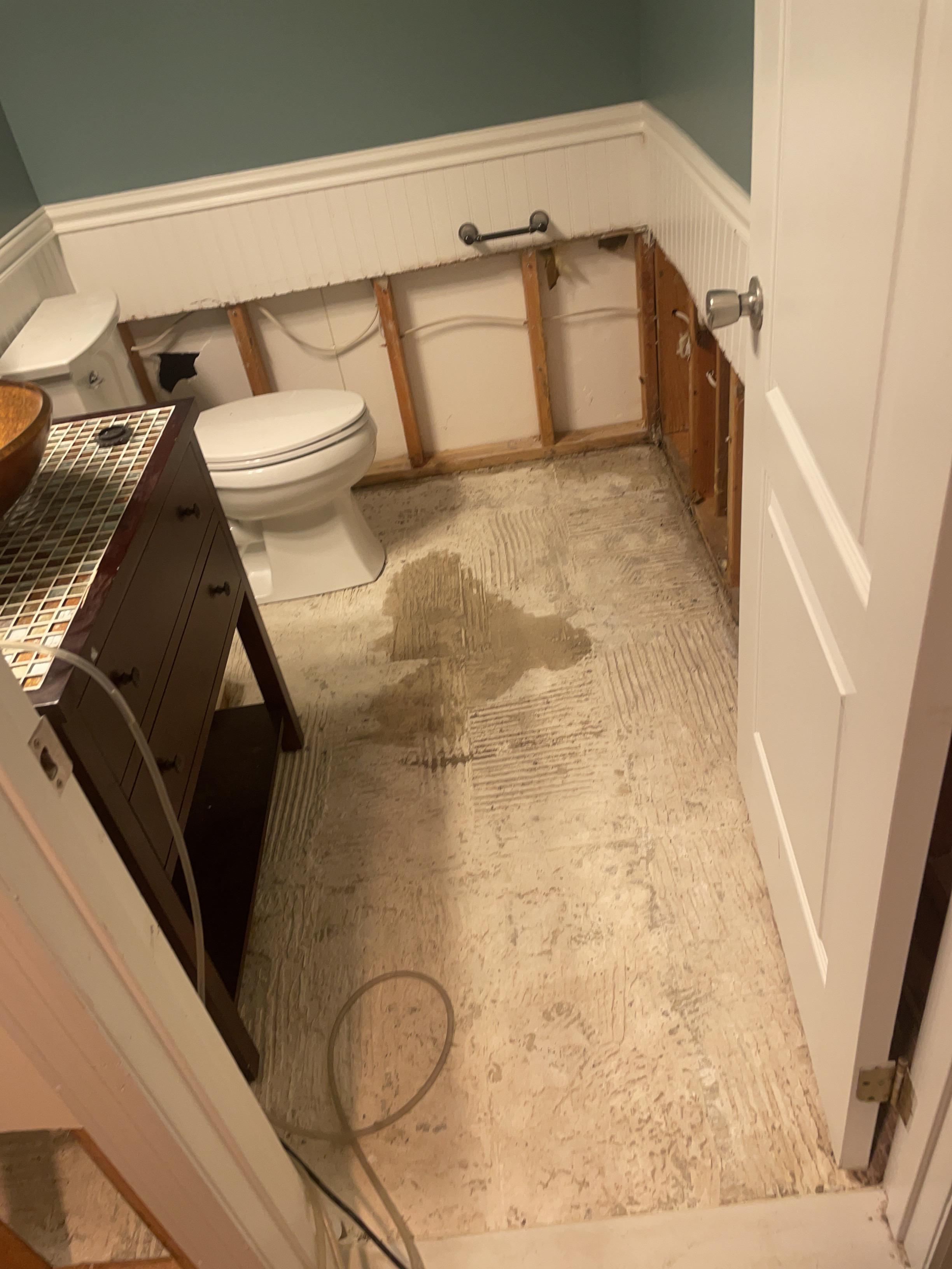 Affected material removed