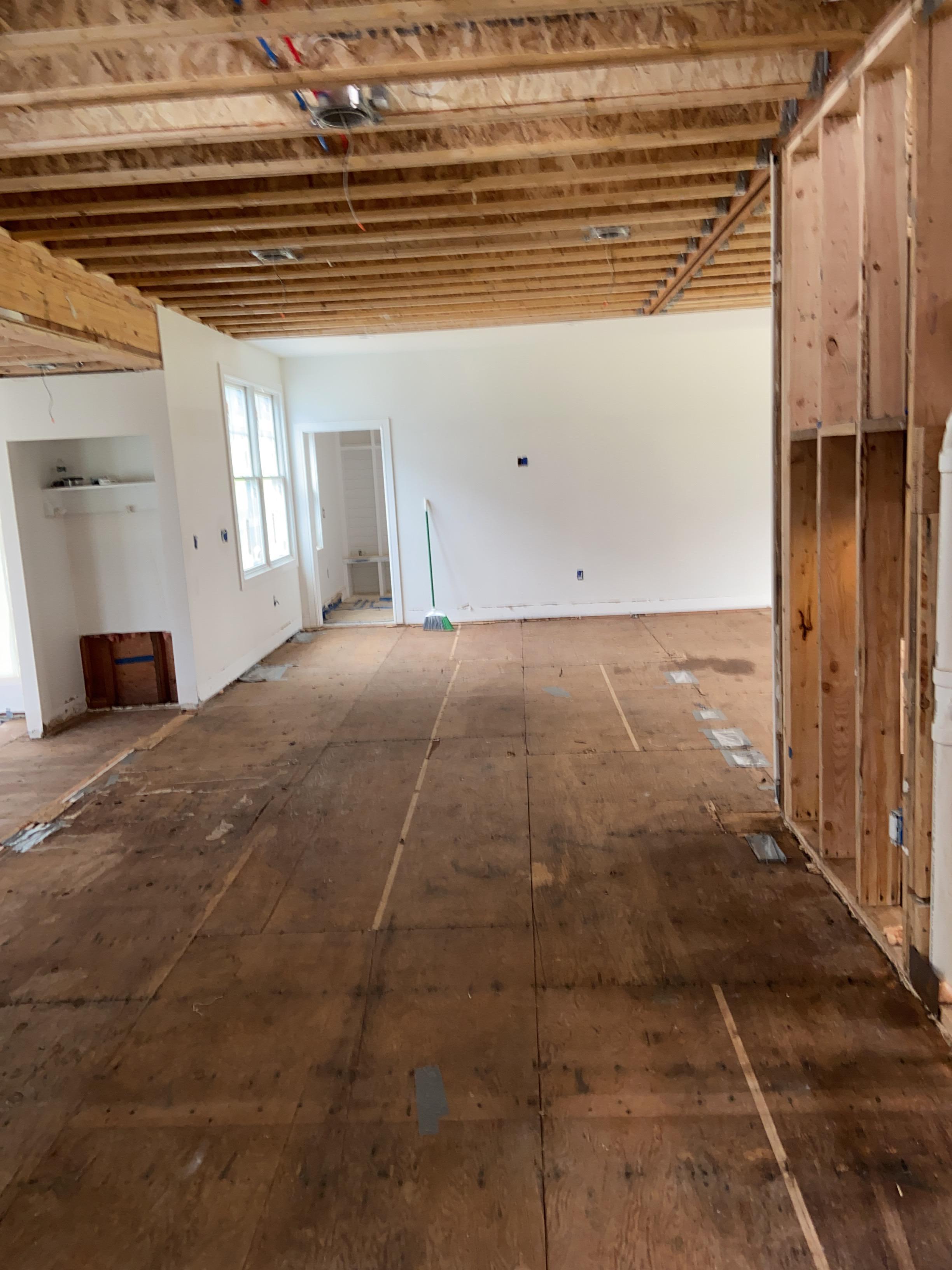 First floor affected material removed