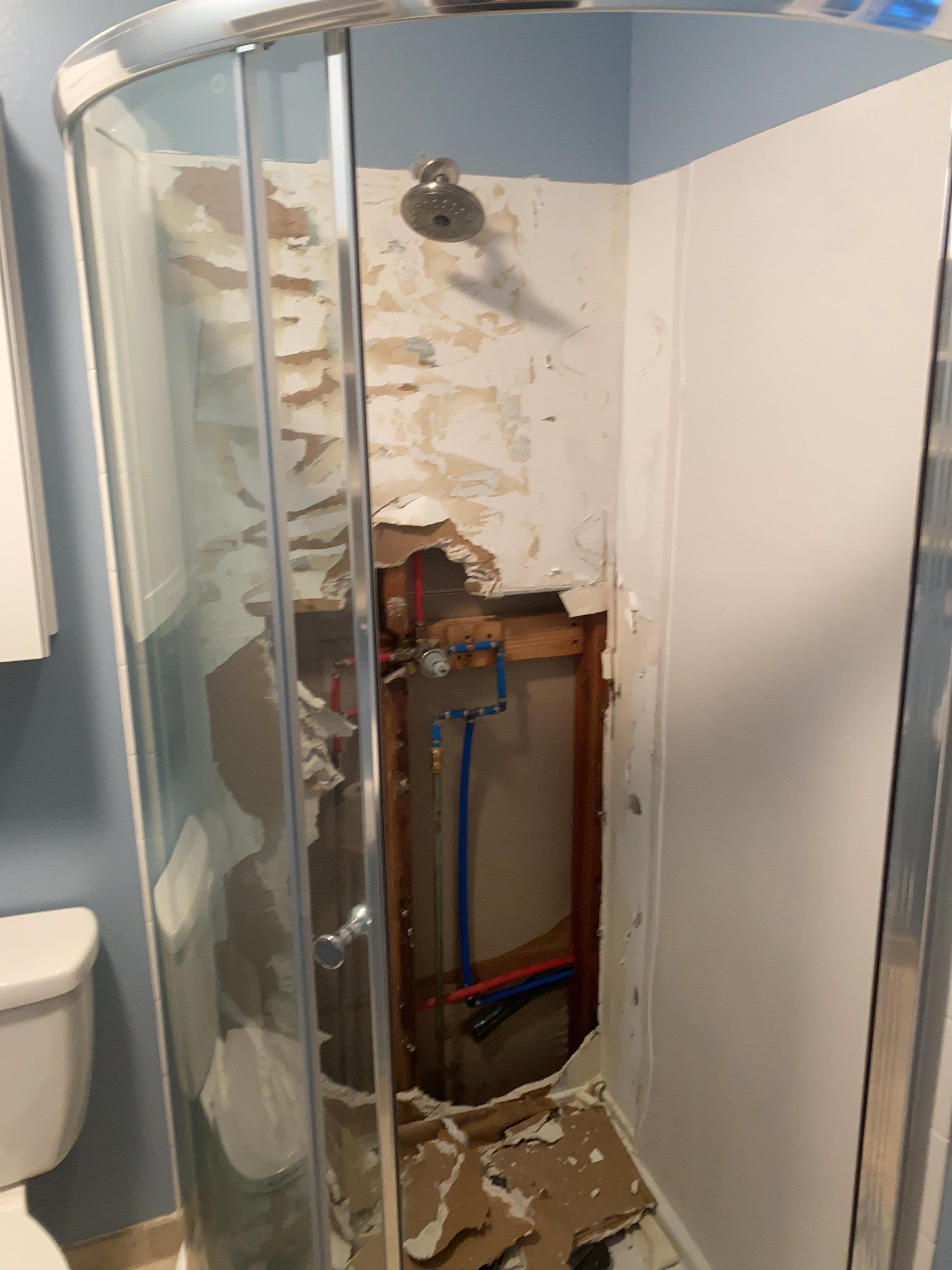 Bathroom pipe burst