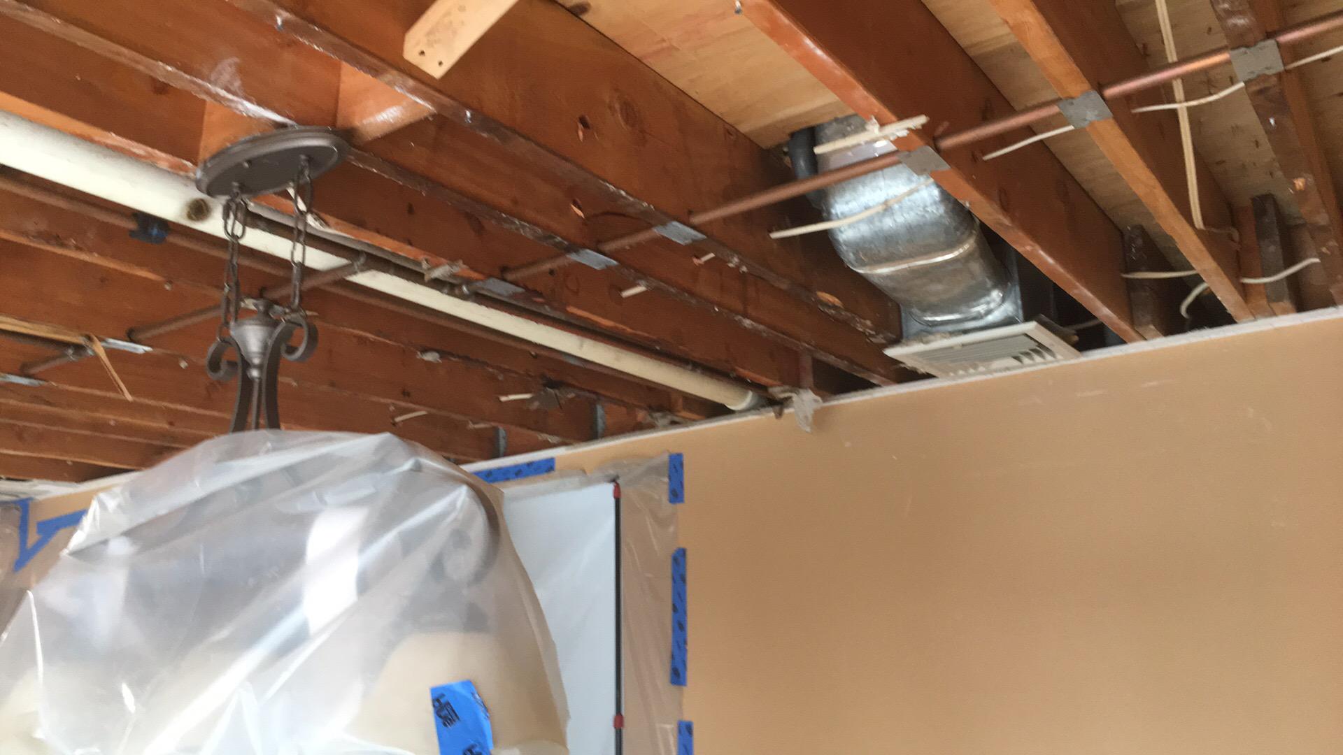 Removal of affected material in kitchen