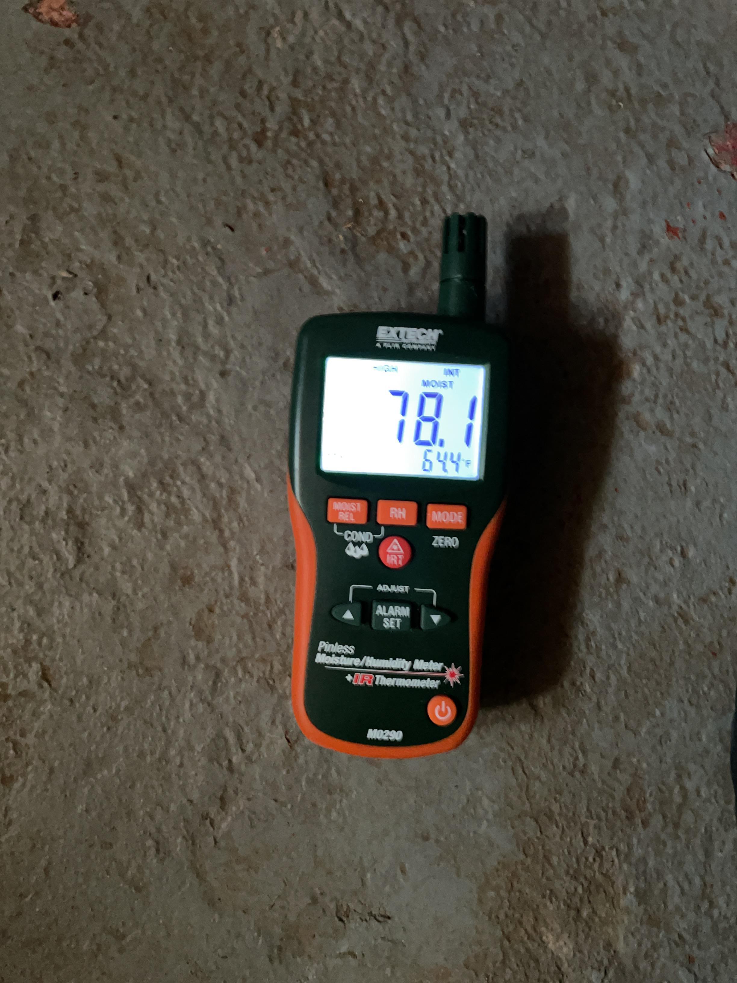 Moisture level in basement