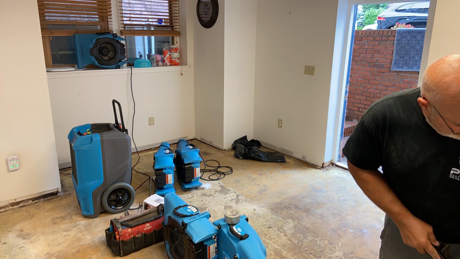 Water damaged material removed