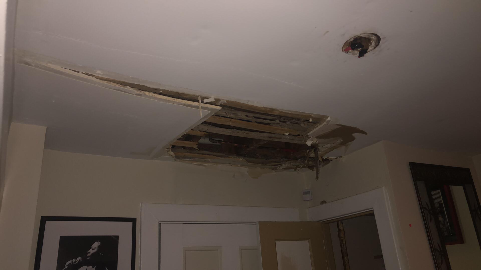 Water damaged ceiling