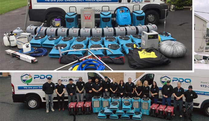 PDQ restoration team with hug restoration equipment