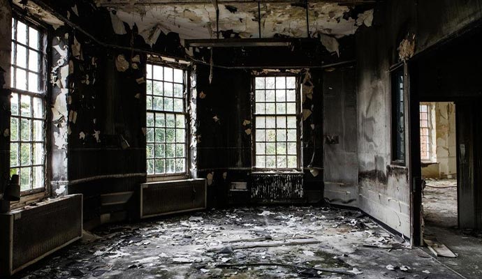 Fire damaged property