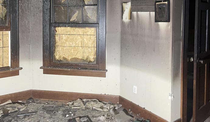 Smoke And Soot Damaged Room