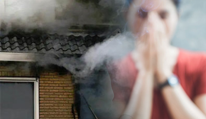 Smoke odor affecting the woman