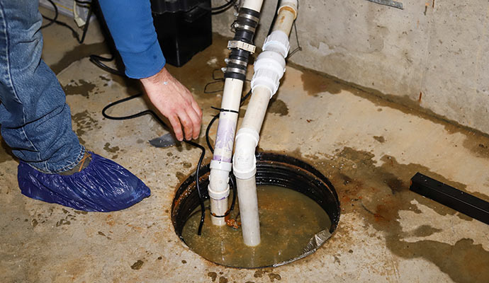 Sump pump malfunctioned, overflowing water