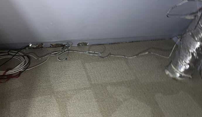 Water damaged carpet