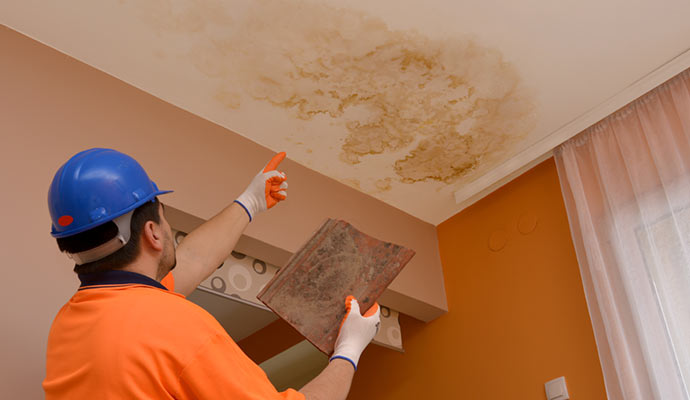 Water Damage Restoration By Worker