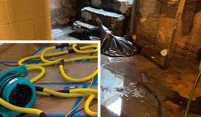 Flooded floor water extraction service